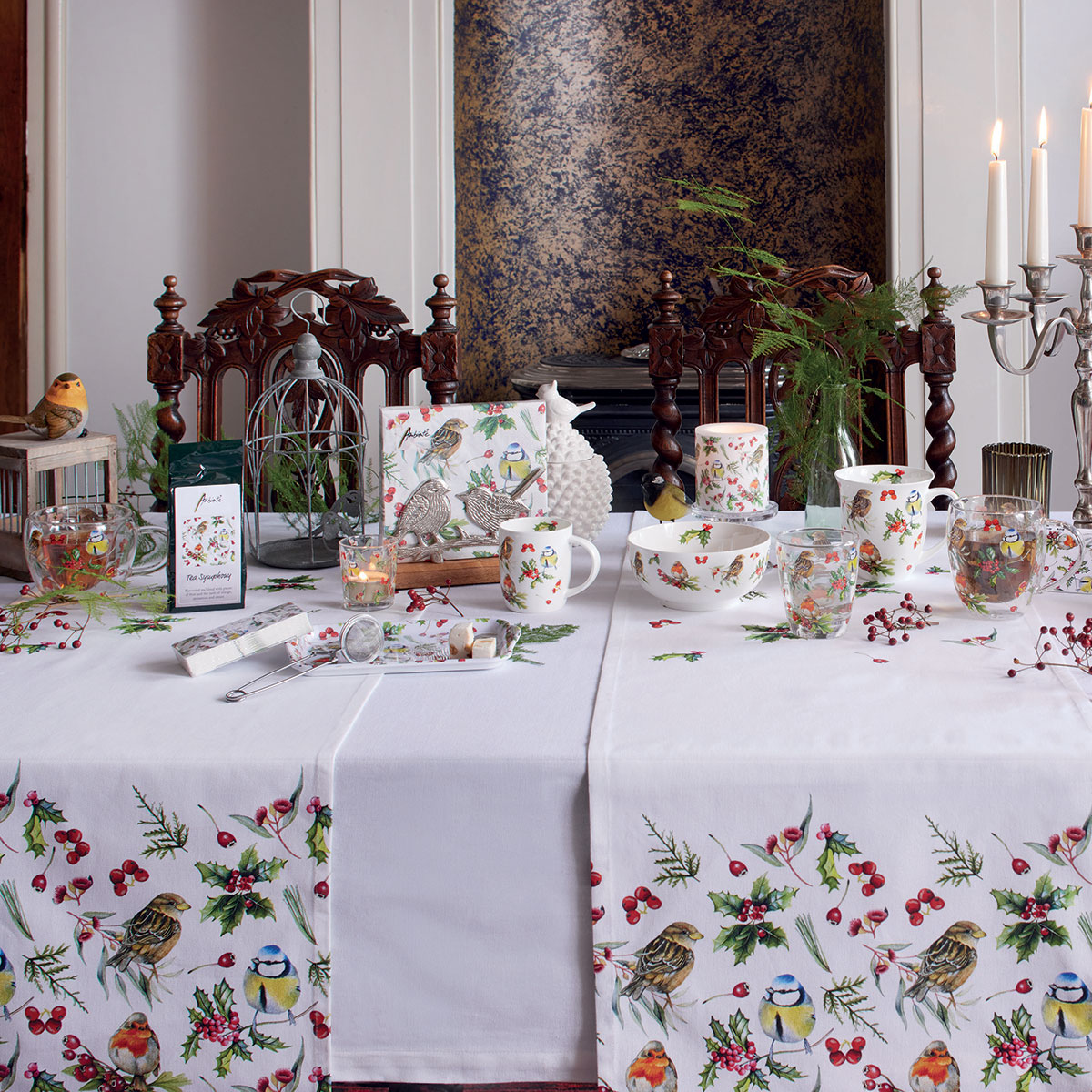 Tasse � th� double paroi oiseaux de No�l