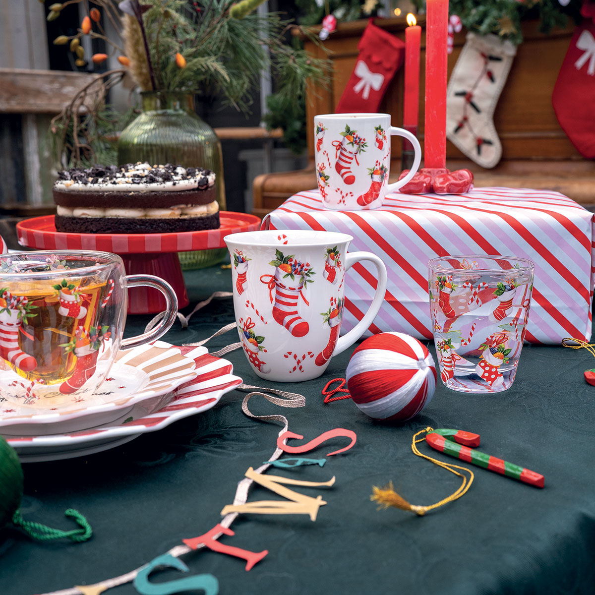 Mug en porcelaine Chaussettes de Nol  0,4 litre