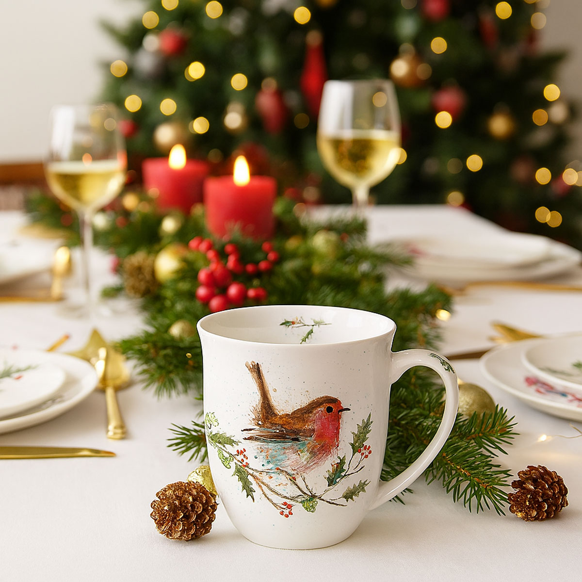 Mug en porcelaine Rouge-gorge  0,4 litre