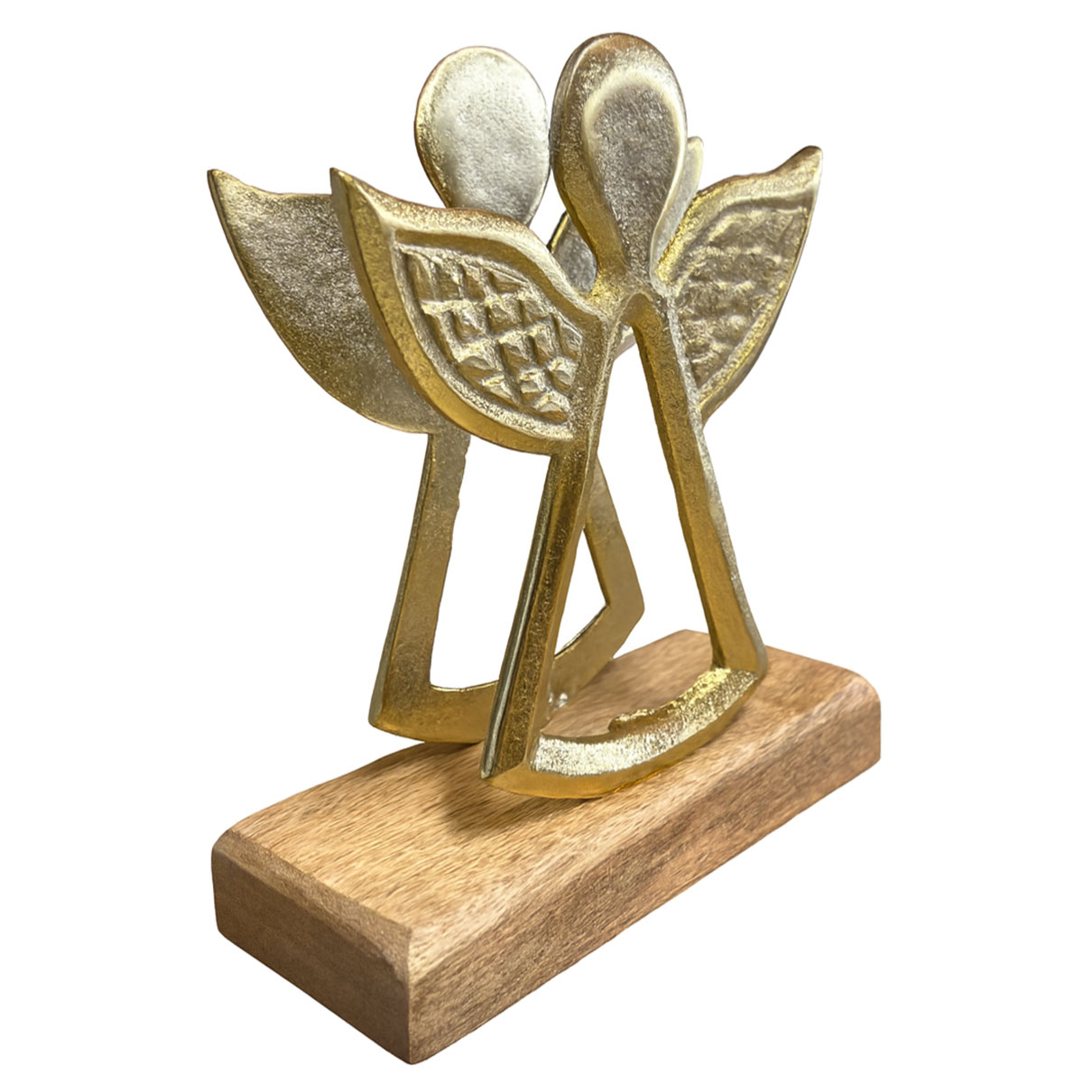 Porte-serviettes en bois de manguier et mtal  Ange dor