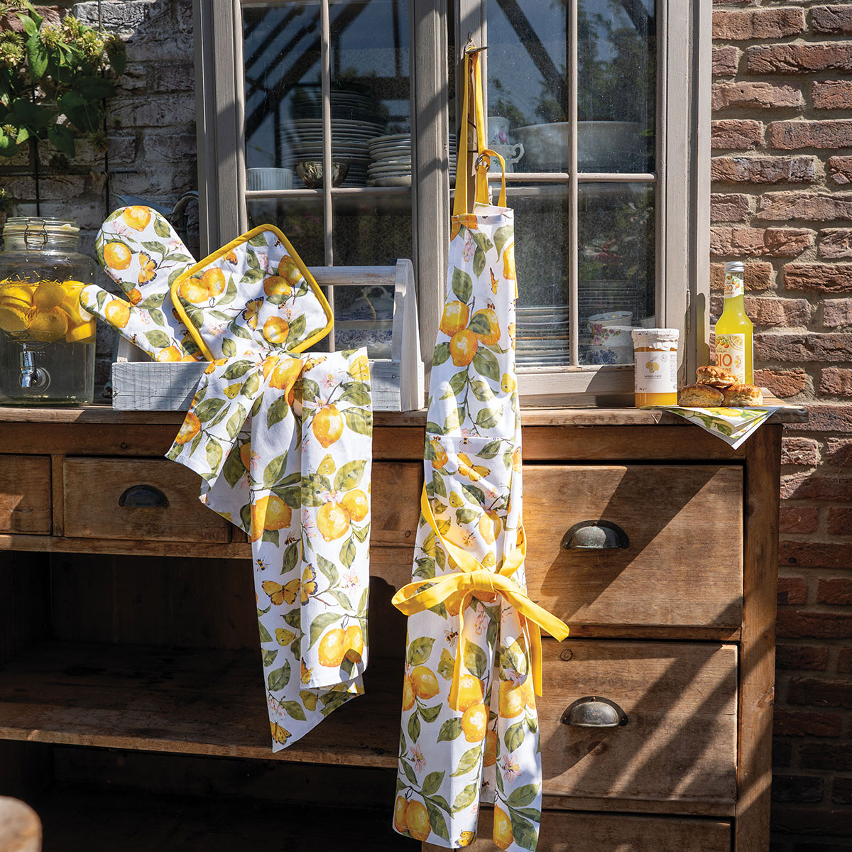 Gant de cuisine citron et papillons 30 � 18 cm