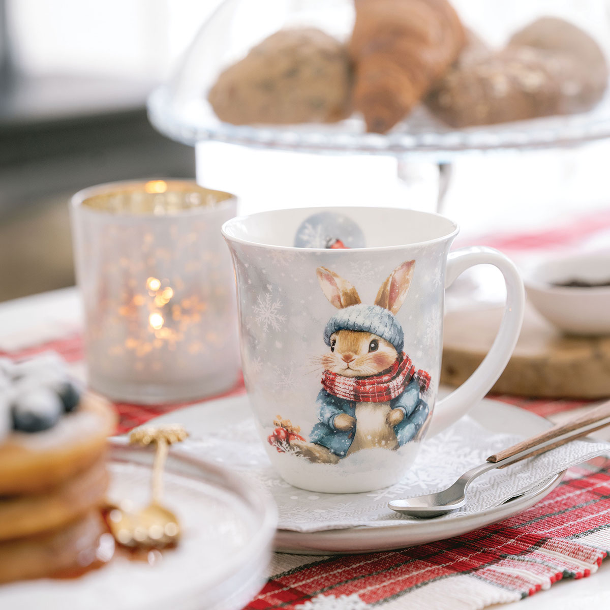 Mug en porcelaine fine Lapin d'hiver