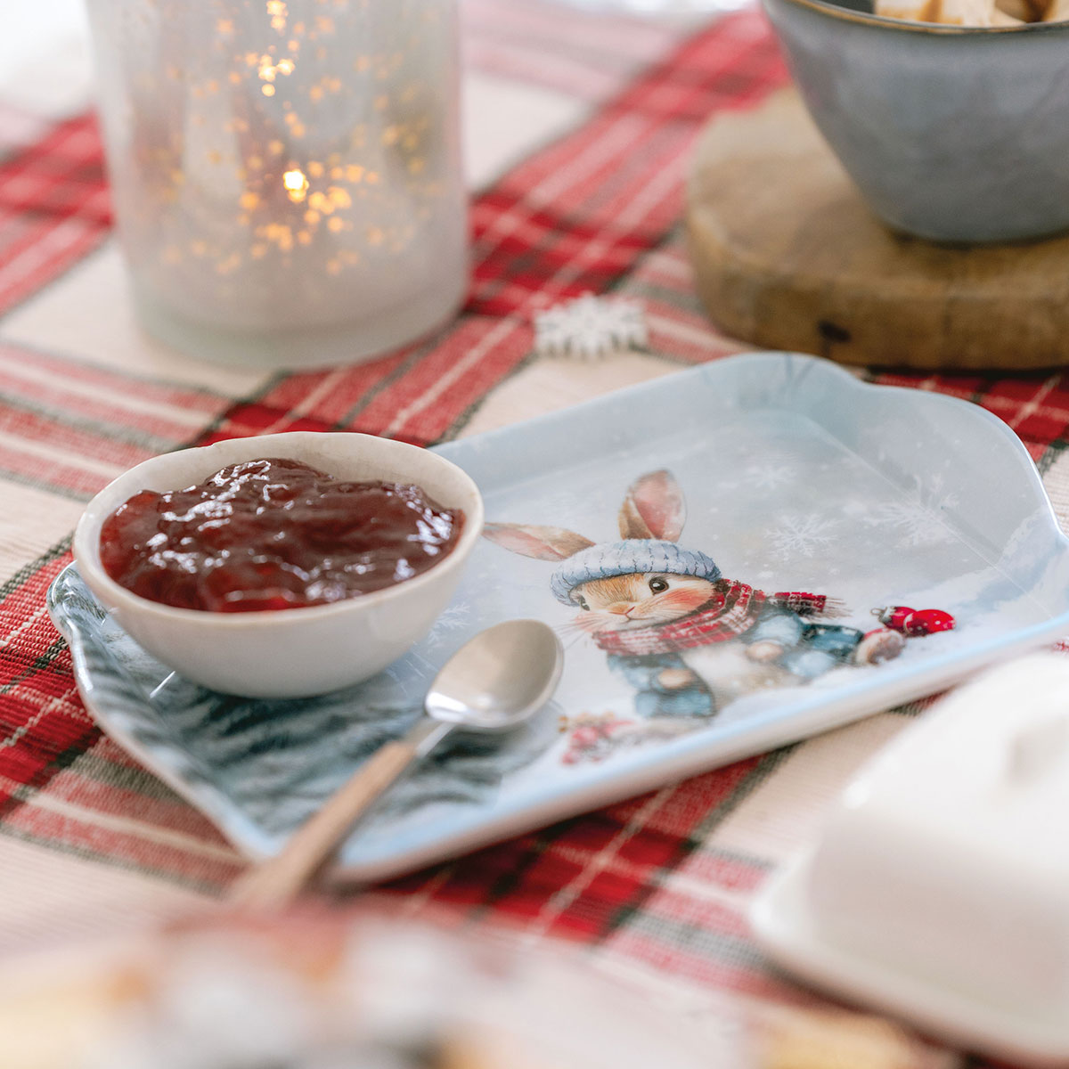 Mini-plateau en m�lamine Lapin d�Hiver