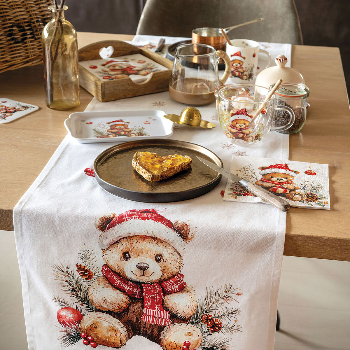 Mini-plateau en m�lamine Ourson de No�l