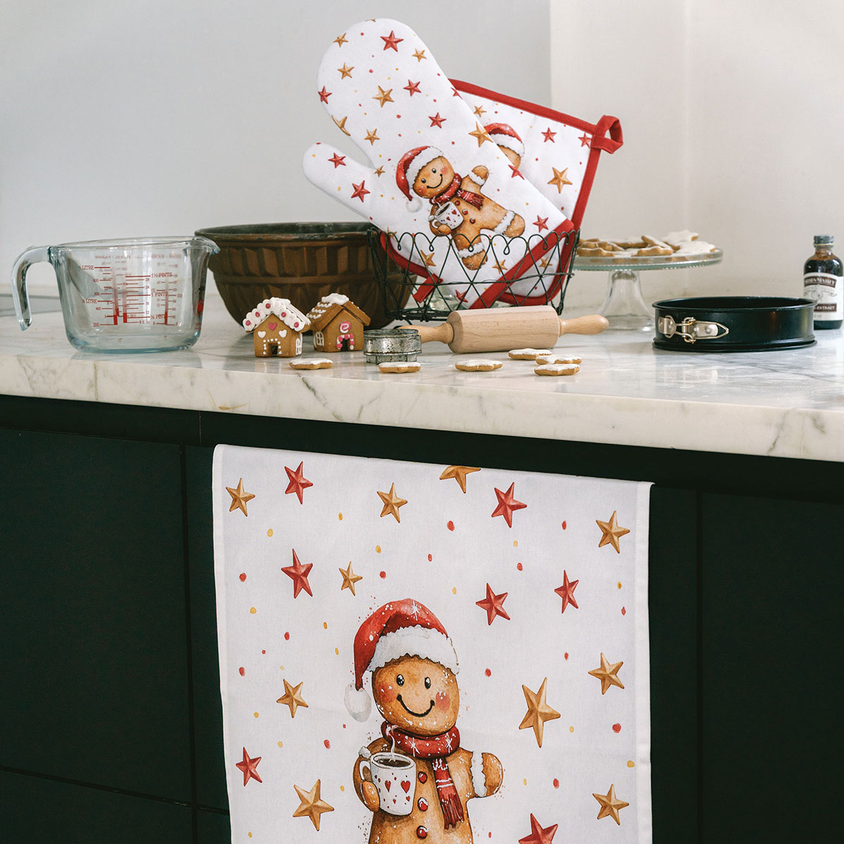 Gant de cuisine bonhomme en pain d'�pices de No�l 30 � 18 cm