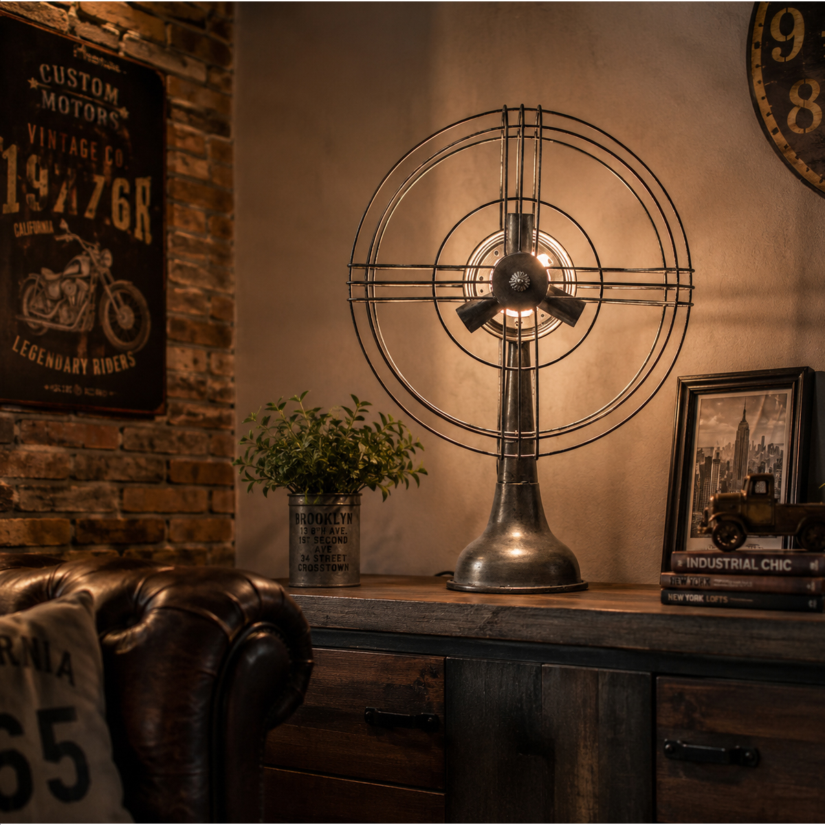 Lampe Industrielle de couleur bronze 74 cm