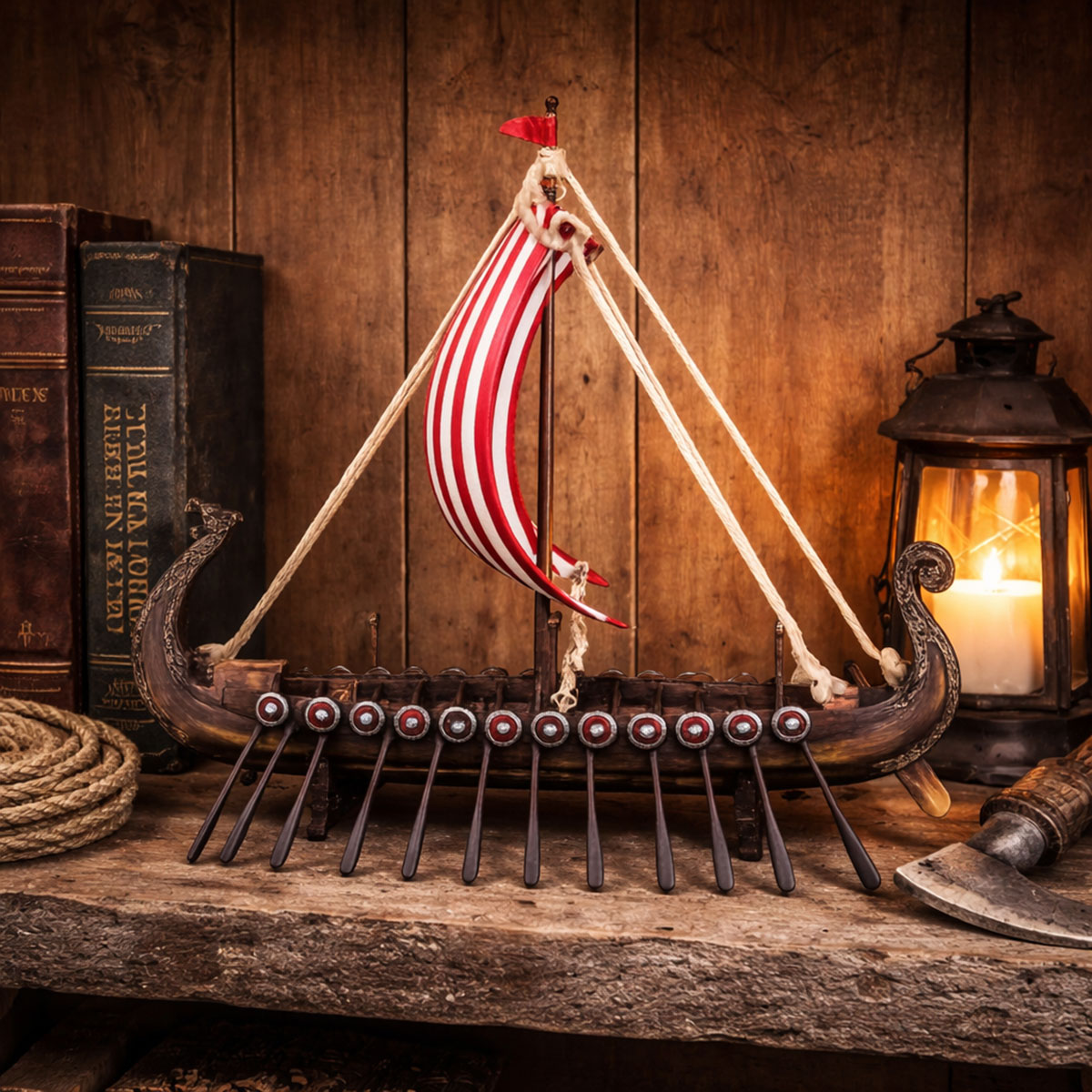Drakkar Viking � Figurine d�corative bateau viking 18 cm
