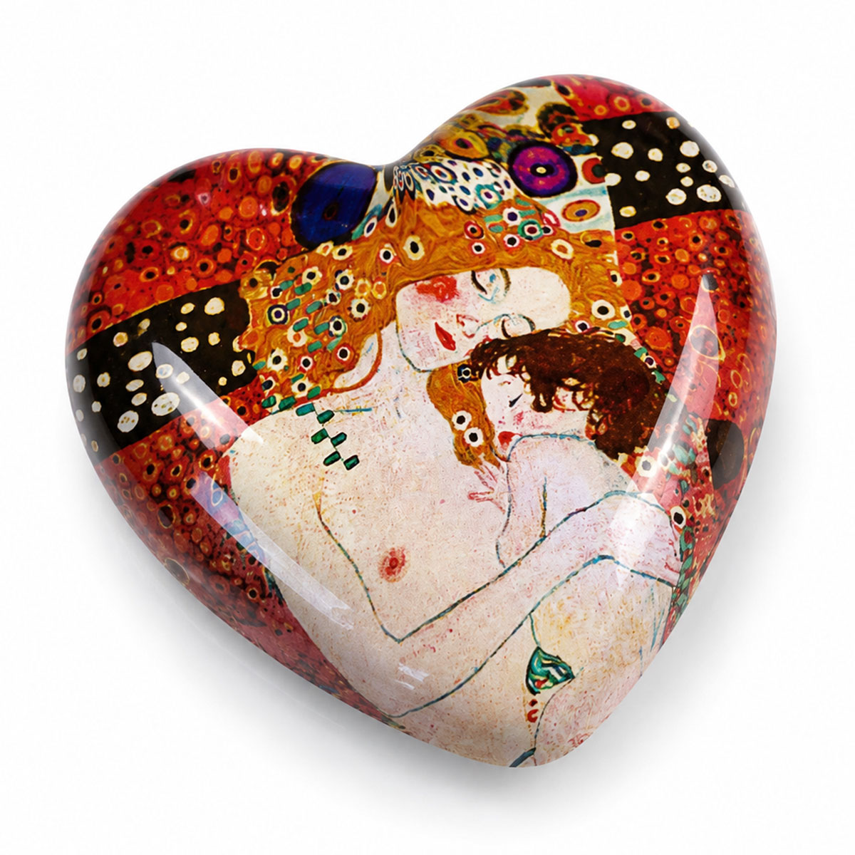 Presse-papier c�ur en verre Klimt Les Trois �ges de la Femme