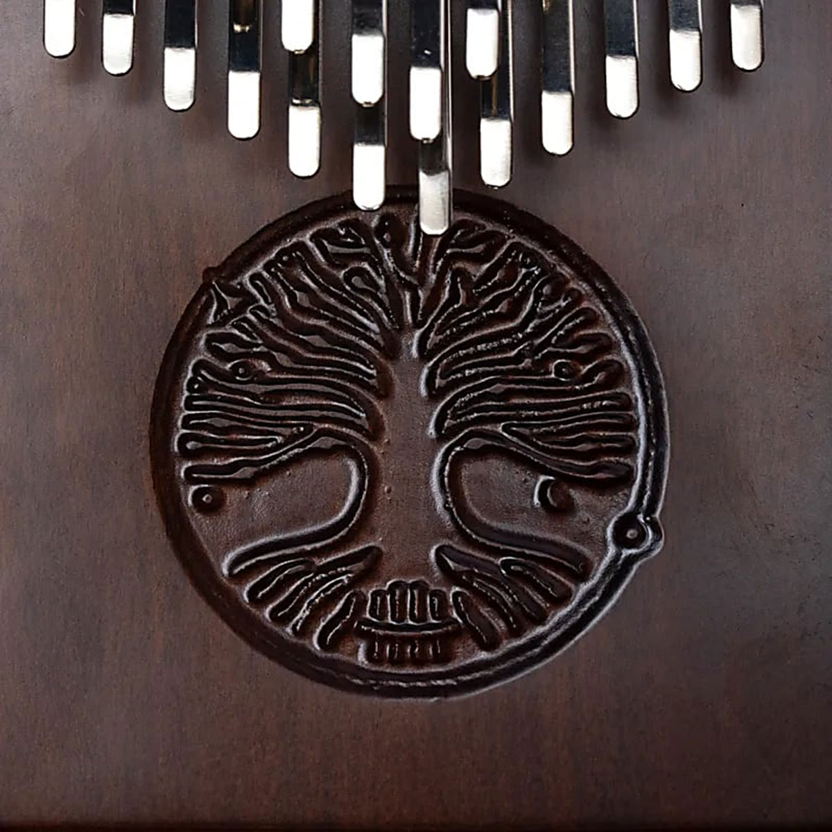 Hluru Kalimba 24 touches noyer avec Arbre de Vie