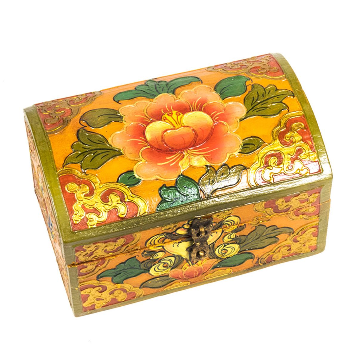 Coffret  trsor Tibtain - Fabriqu et peint  la main au Npal