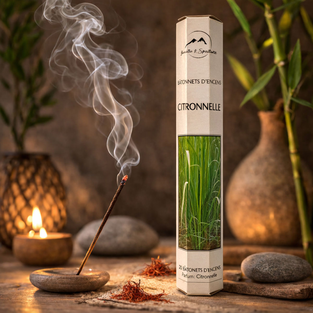 Bo�te de 20 b�tonnets d'encens citronnelle