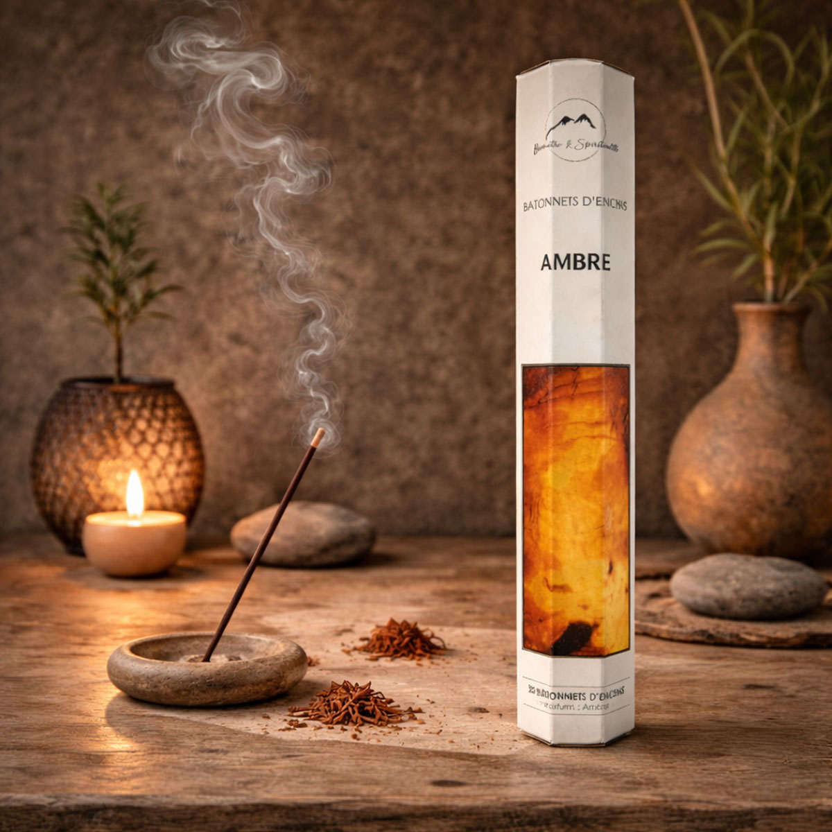 Encens Ambre � Bo�te de 20 b�tonnets � Fabrication indienne