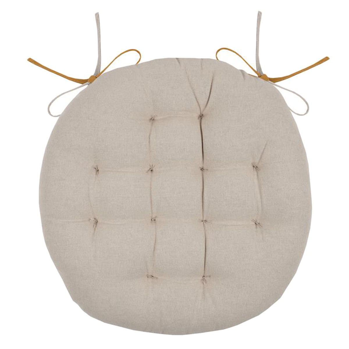 Galette de chaise ronde bicolore Curry et Lin 38 cm