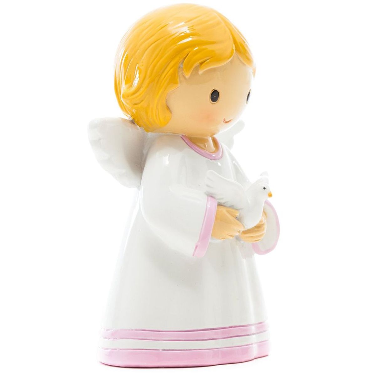 Statuette Ange Gardien ENESCO, 6 Cm, Rose, Porcelaine, Neuve Sous Emballage