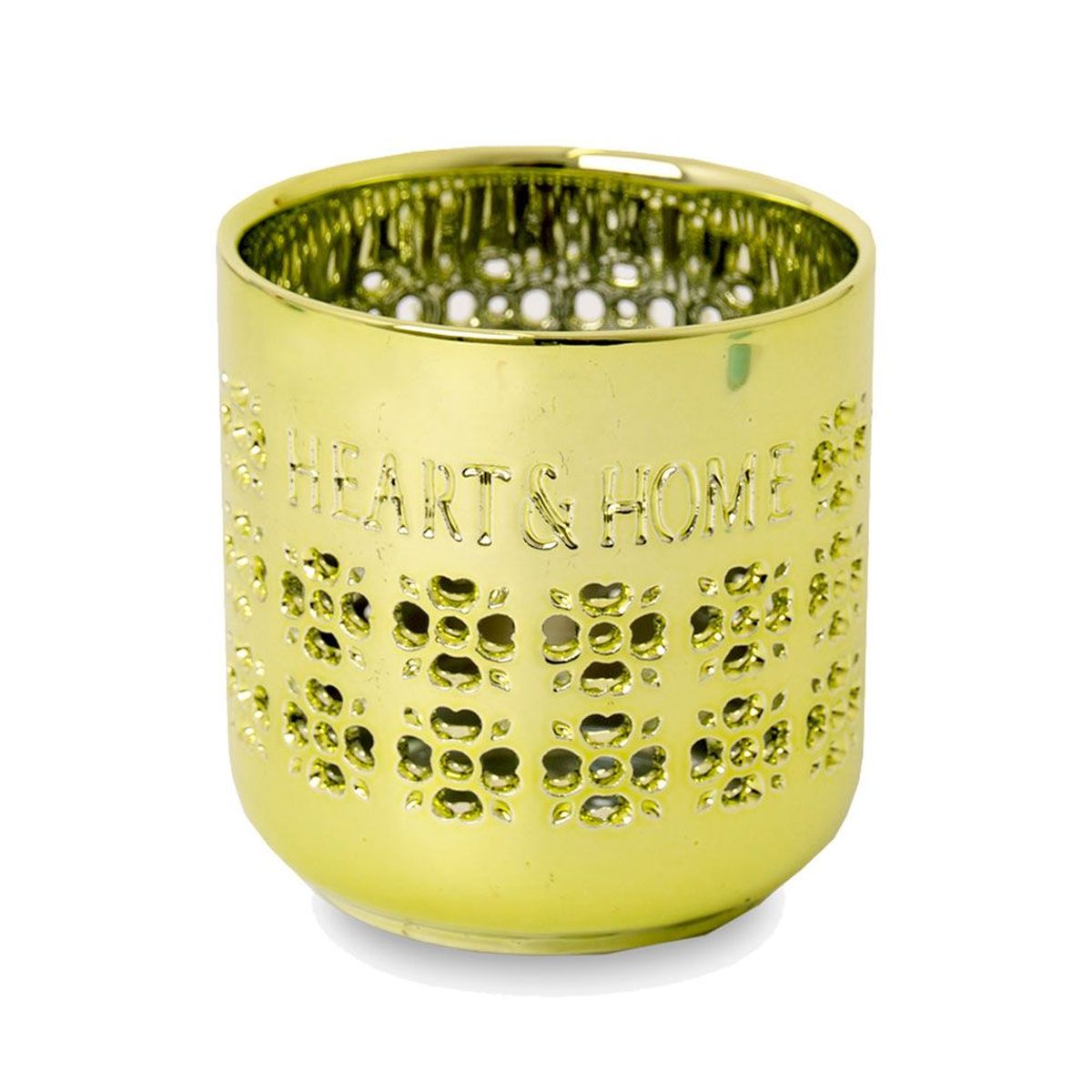 Verre dco pour Bougie Votive Heart and Home Jaune