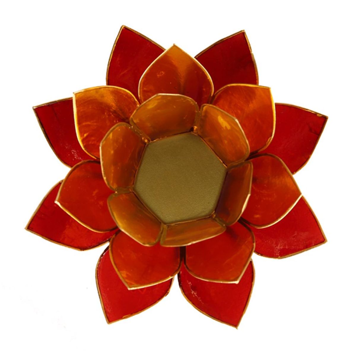 Photophore Fleur de Lotus 3 couleurs finition dore