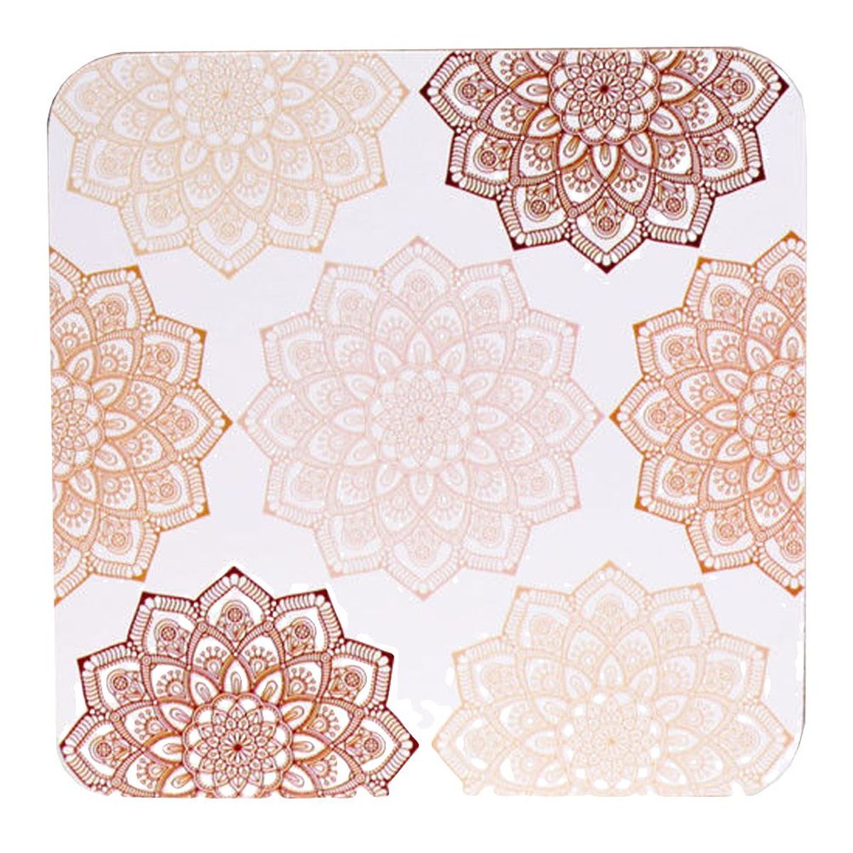 6 dessous de verres en Bois Mandalas Roses