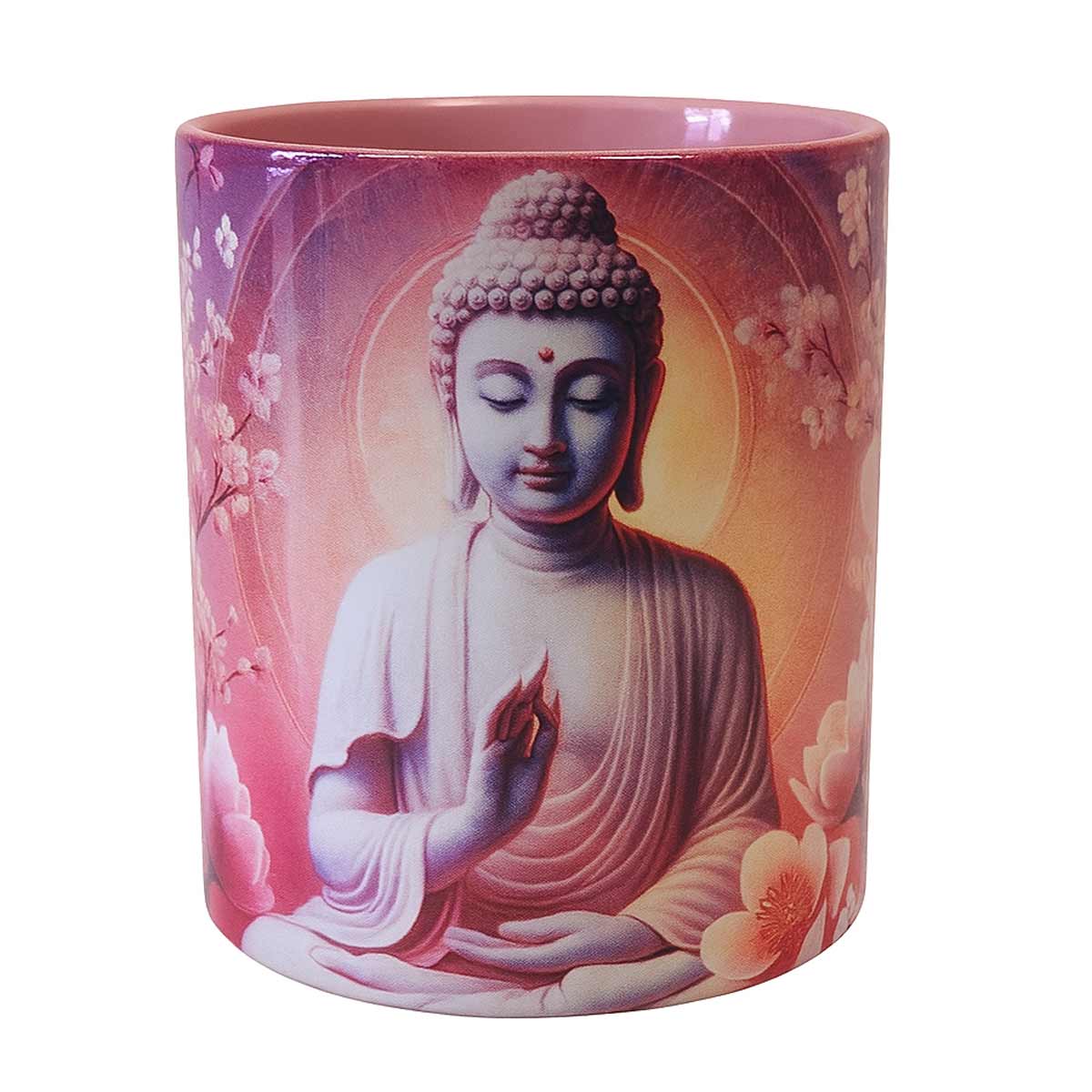 Mug en cramique Bouddha  Fleurs de Cerisier  350 ml