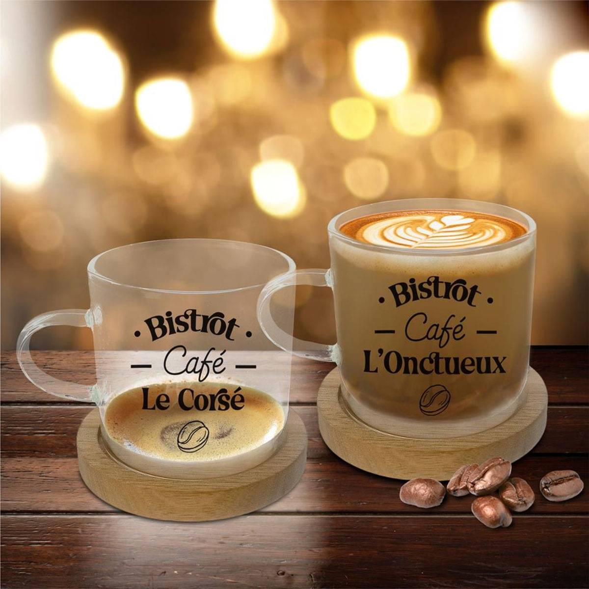 Coffret de 4 Tasses  Caf Rtro