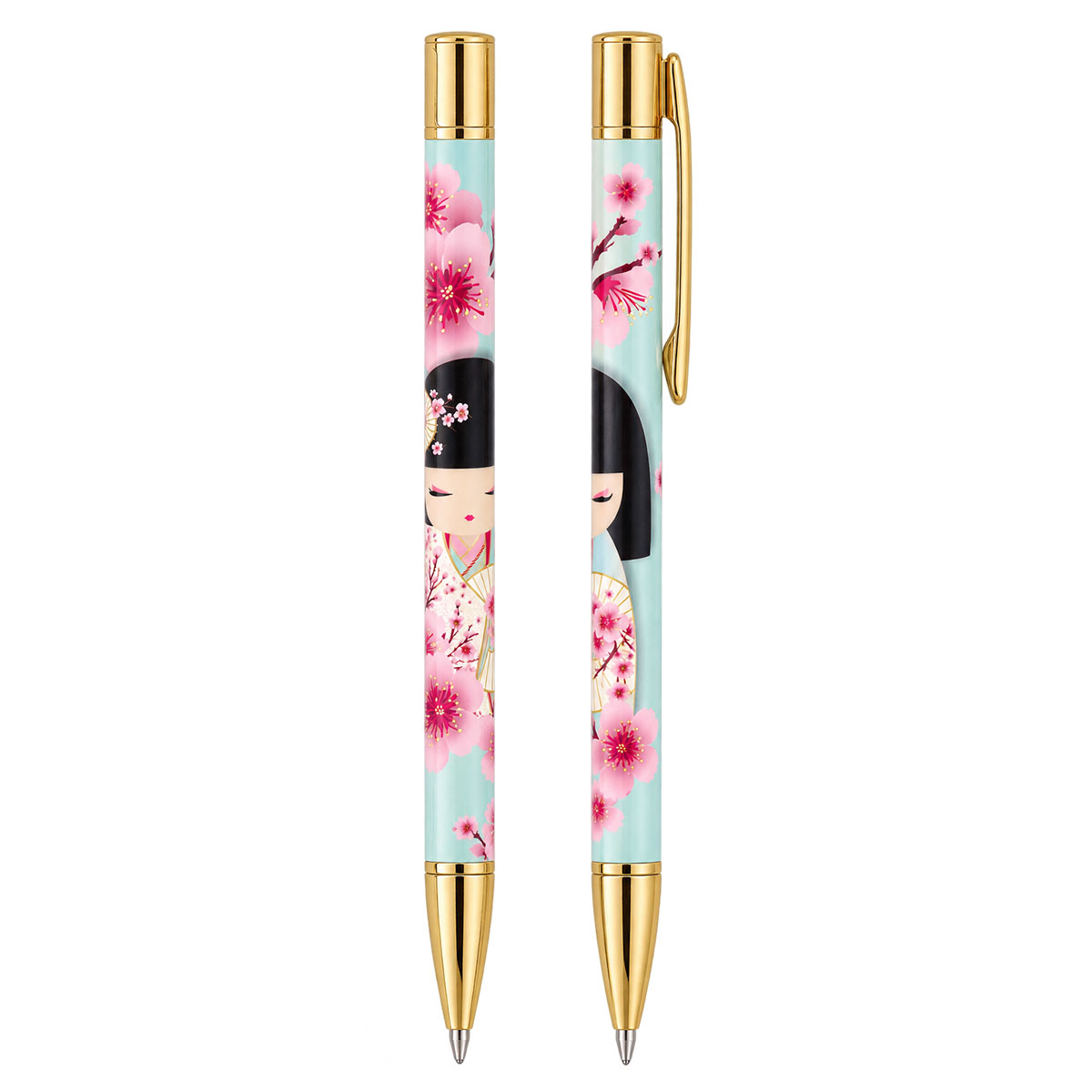 Stylo bille Kimmidoll Sakura r�tractable � fleurs de cerisier