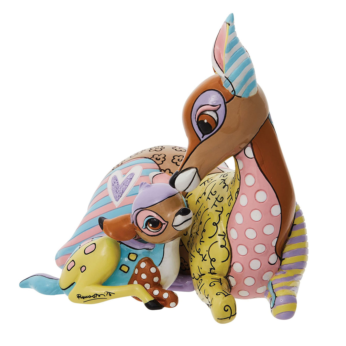 Figurine Bambi et sa maman par Romero Britto
