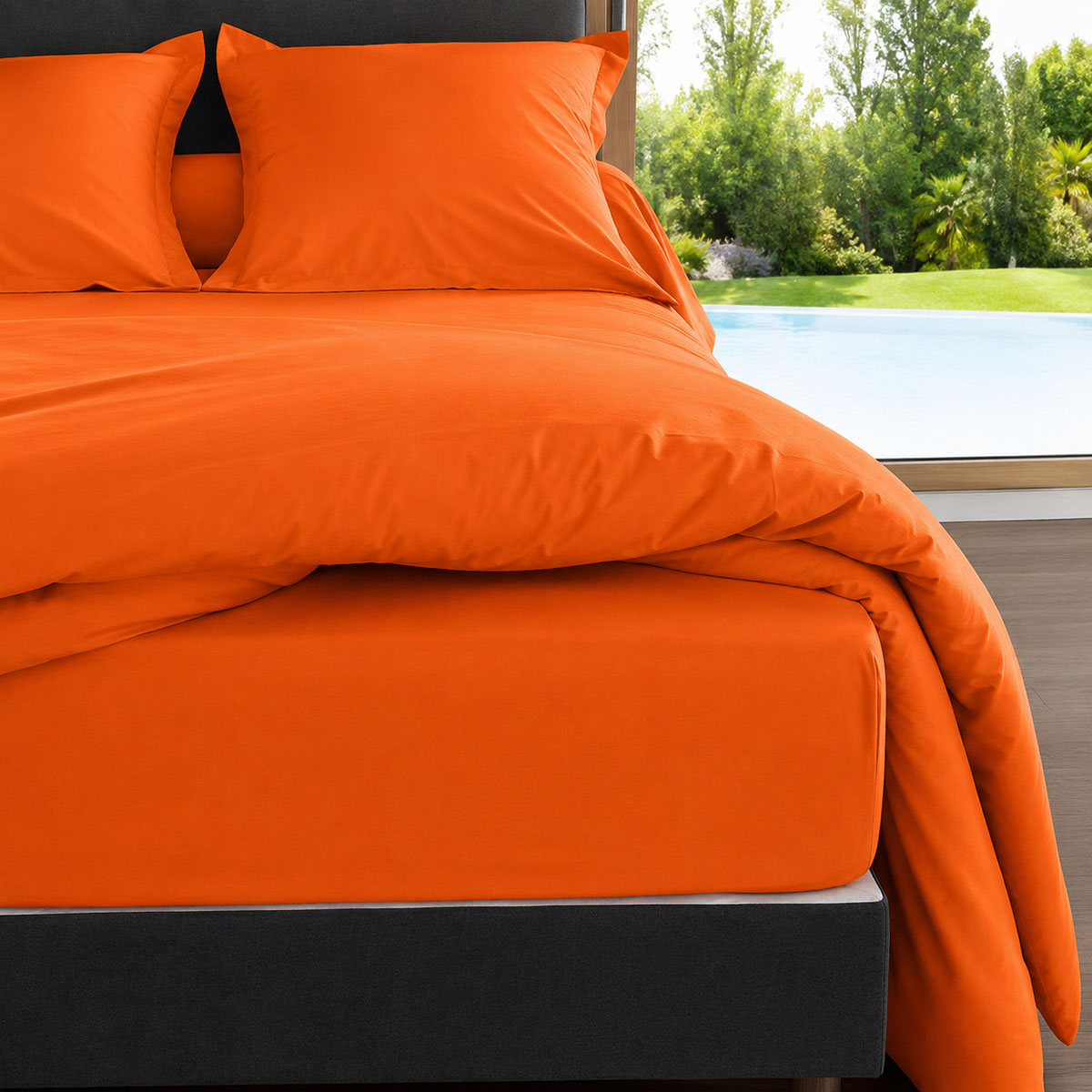 Housse de Couette 80 fils Coton percale 260 x 240 cm - Cuivre