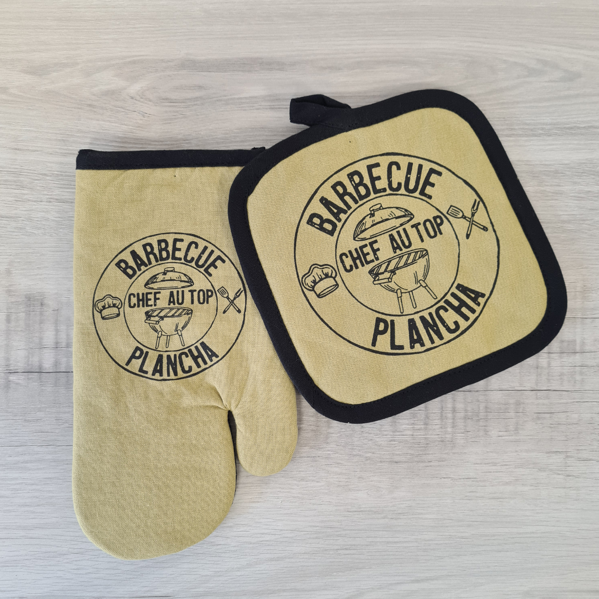 Manique en coton Barbecue Plancha - Collection Cook - Kaki