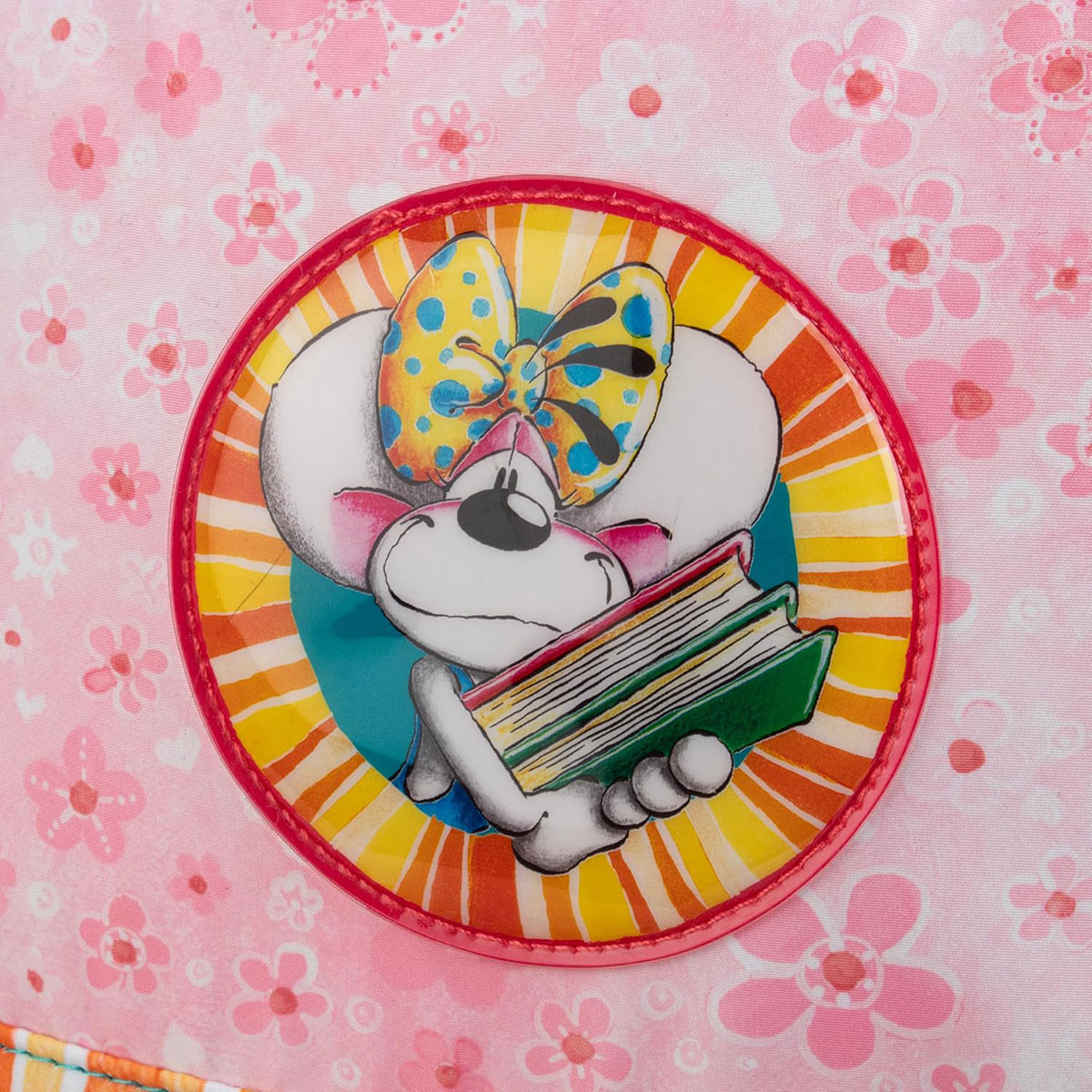 Sac � dos scolaire diddlina rose fleurs et charms 38 cm