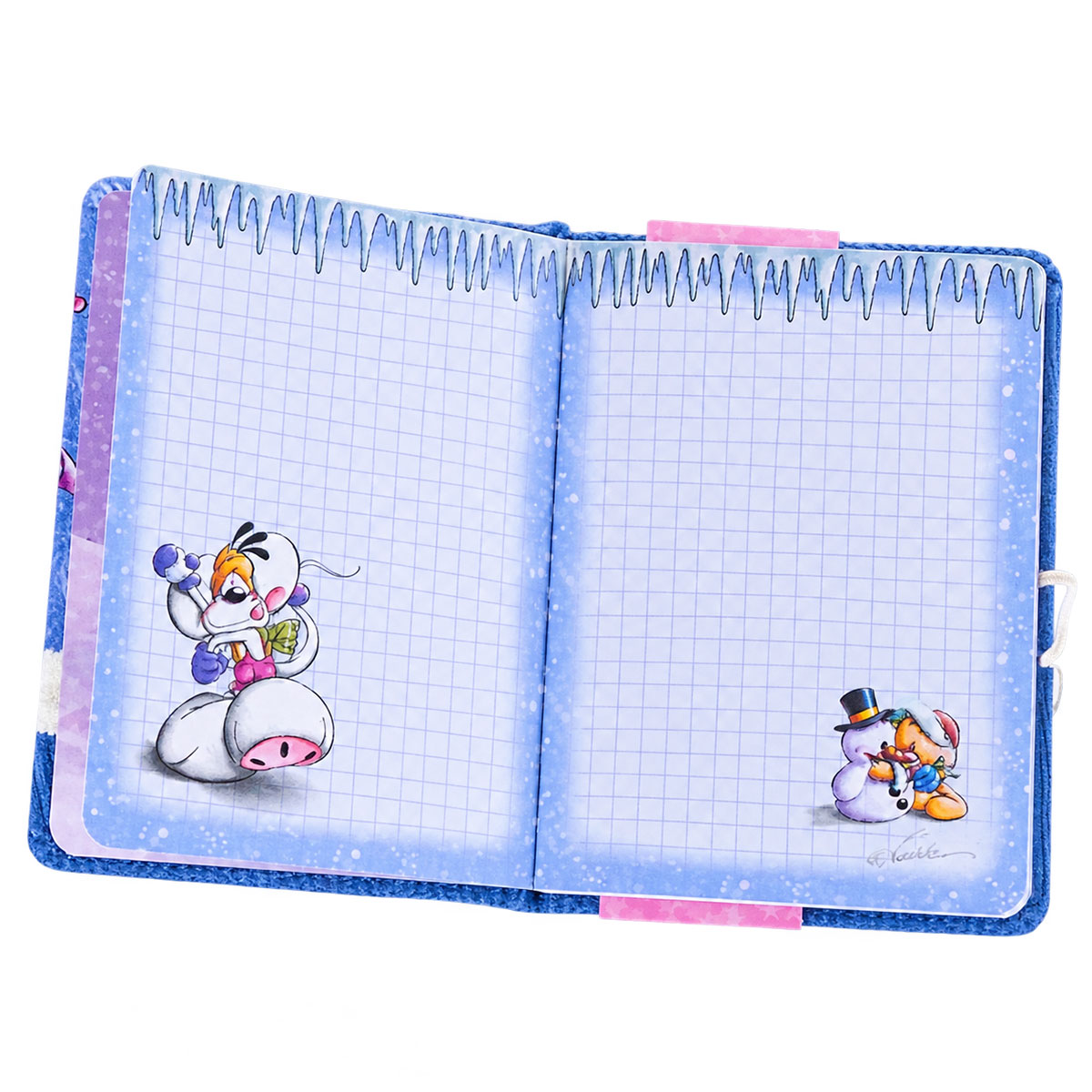 Carnet A6 Diddl hiver bleu � couverture douce
