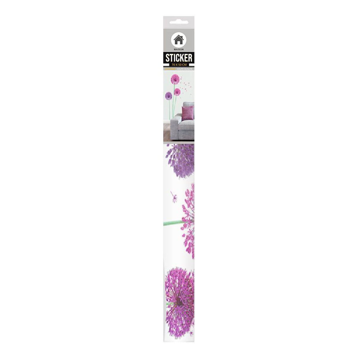 Sticker mural allium violet