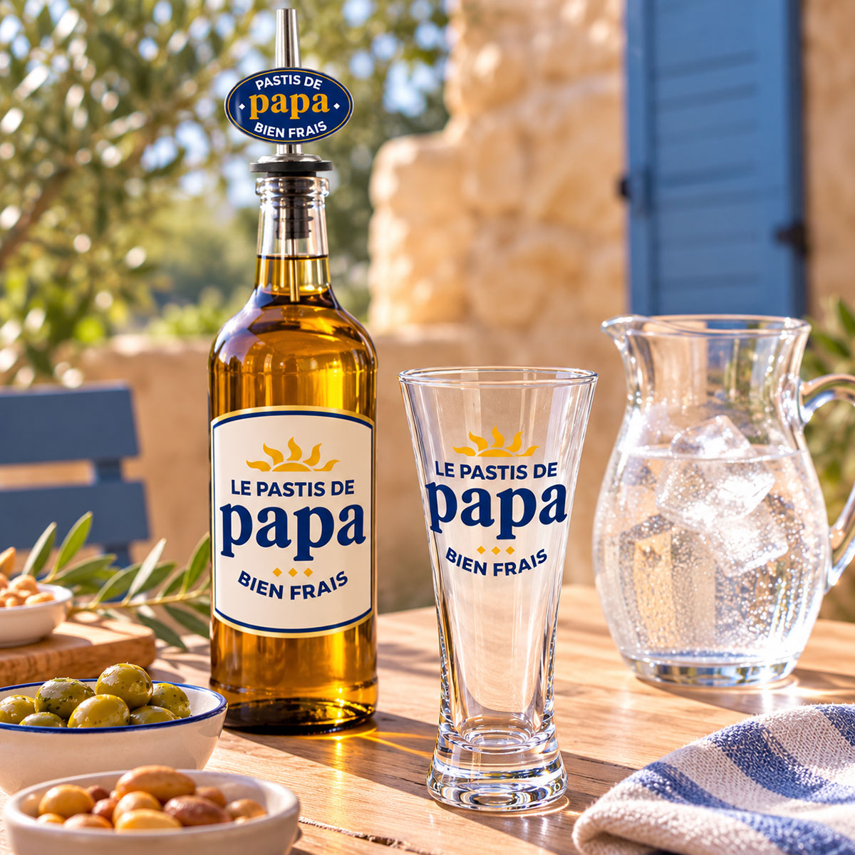Coffret Le pastis de papa avec verre et bec verseur