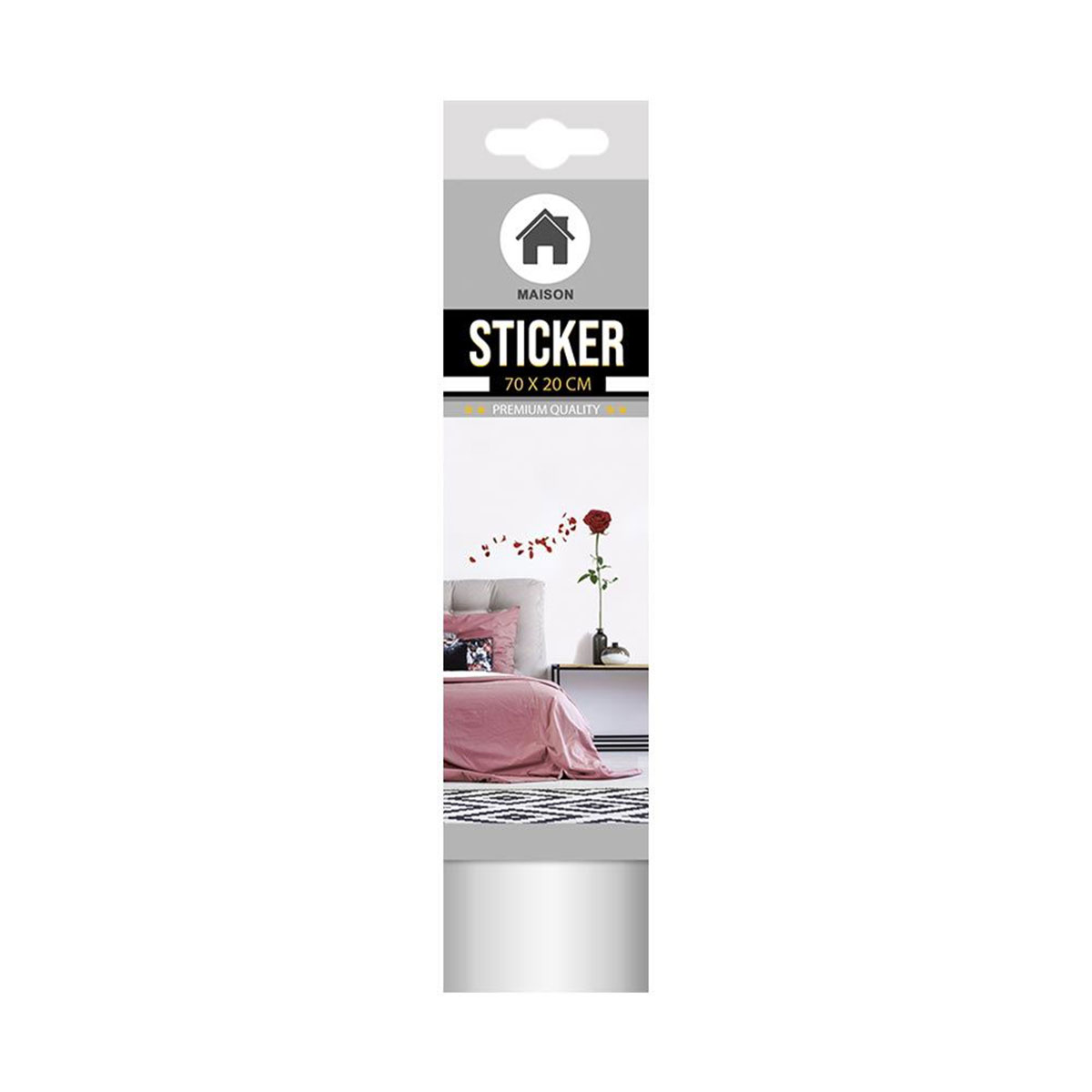 Sticker mural rose rouge et p�tales