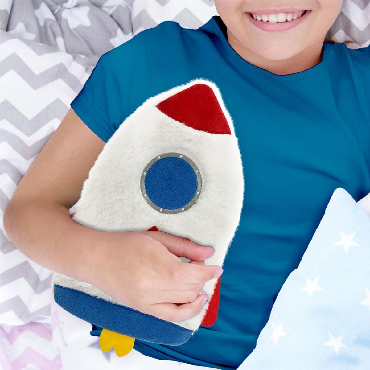 Bouillotte pour enfant fuse en fourrure blanche  27 x 16 cm
