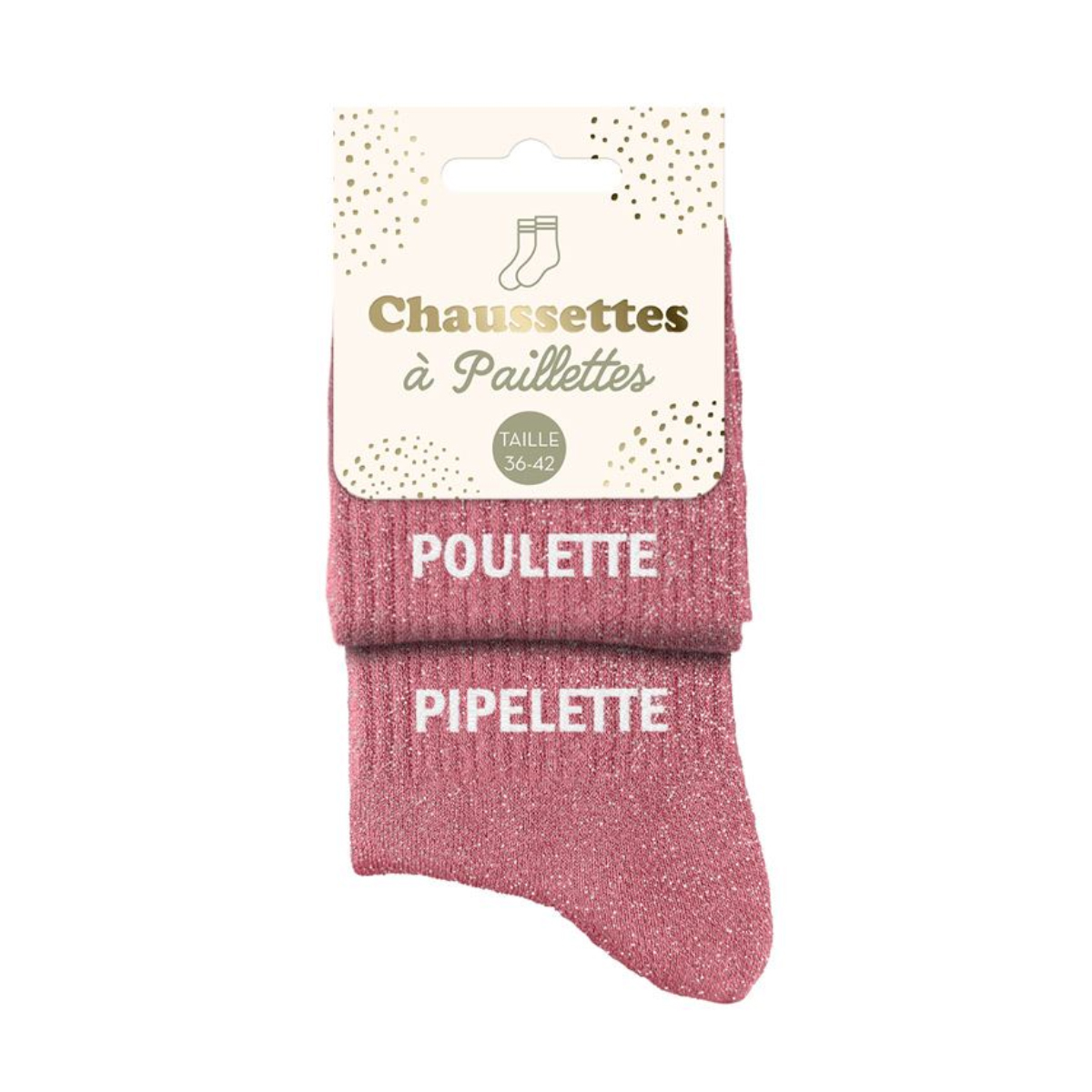 Paire de Chaussettes Pailletes Rose Poulette Pipelette