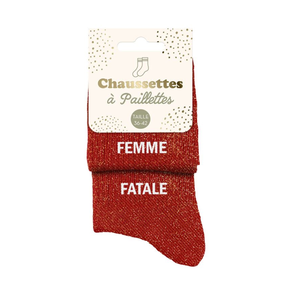 Paire de Chaussettes Pailletes Rouge Femme Fatale