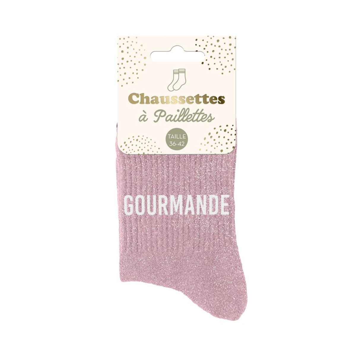 Paire de Chaussettes Pailletes Rose Clair Gourmande