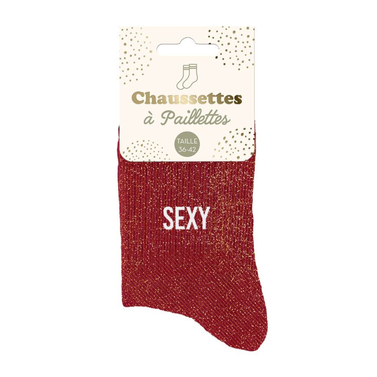 Paire de Chaussettes Pailletes Rouge Sexy