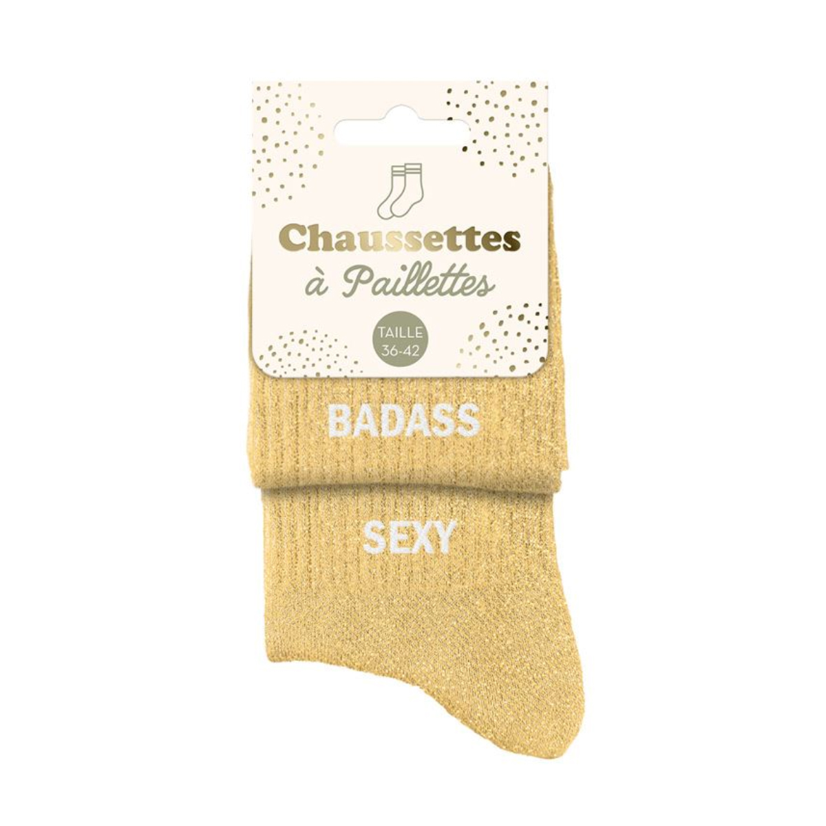 Paire de Chaussettes Pailletes Jaunes Badass Sexy