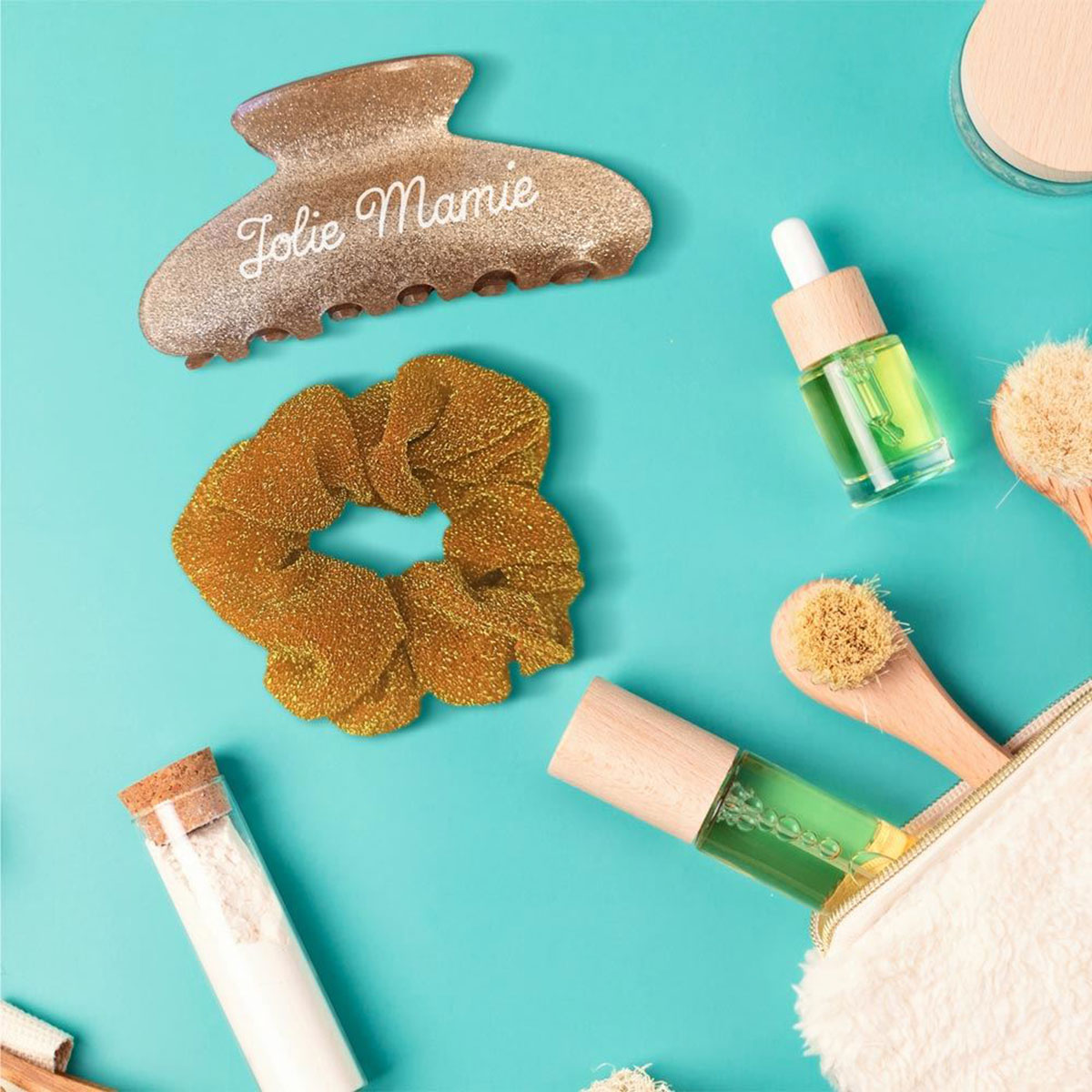 Pince � cheveux et chouchou paillet�s � Jolie Mamie � ✨