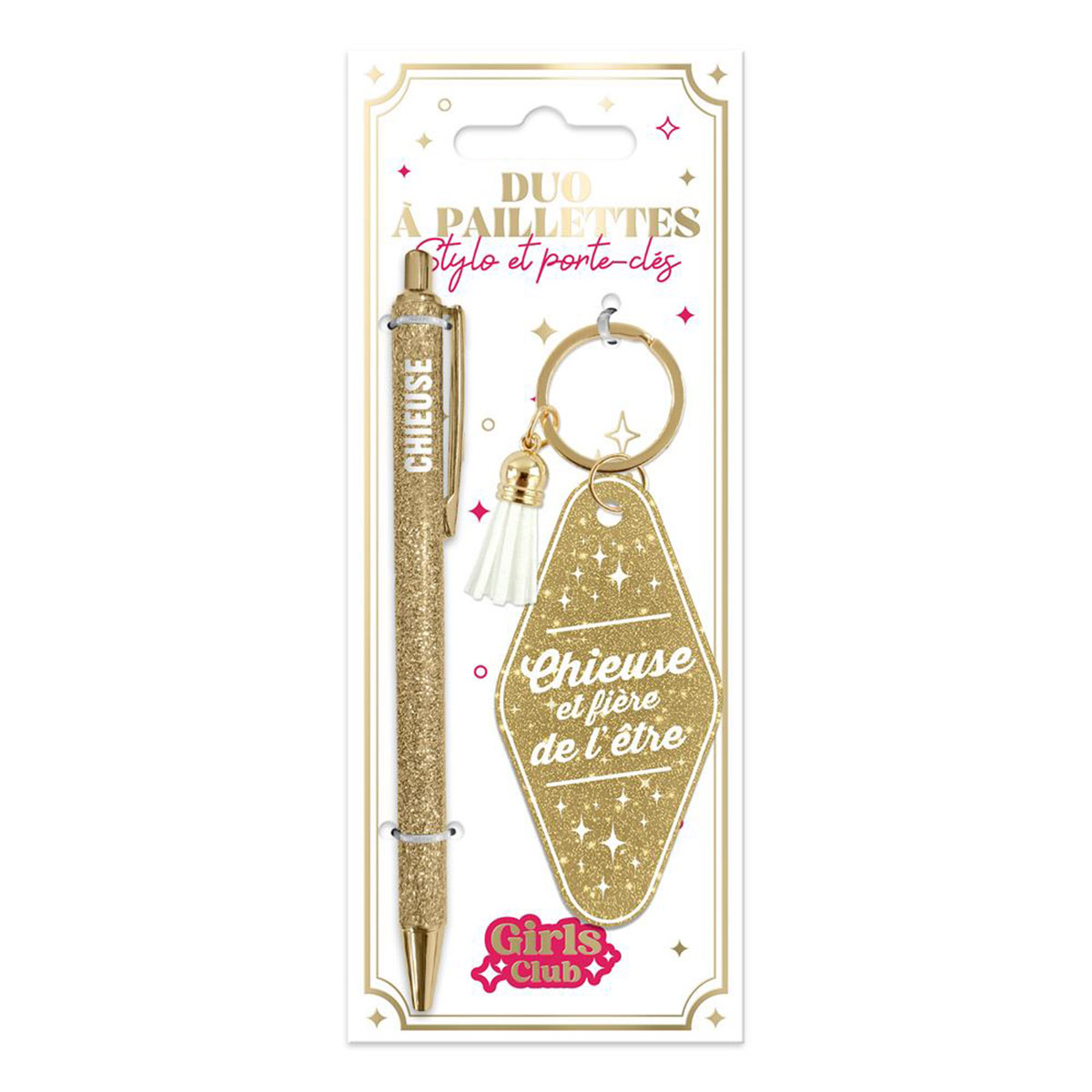 Set cadeau Chieuse et fi�re de l'�tre stylo et porte-cl�s