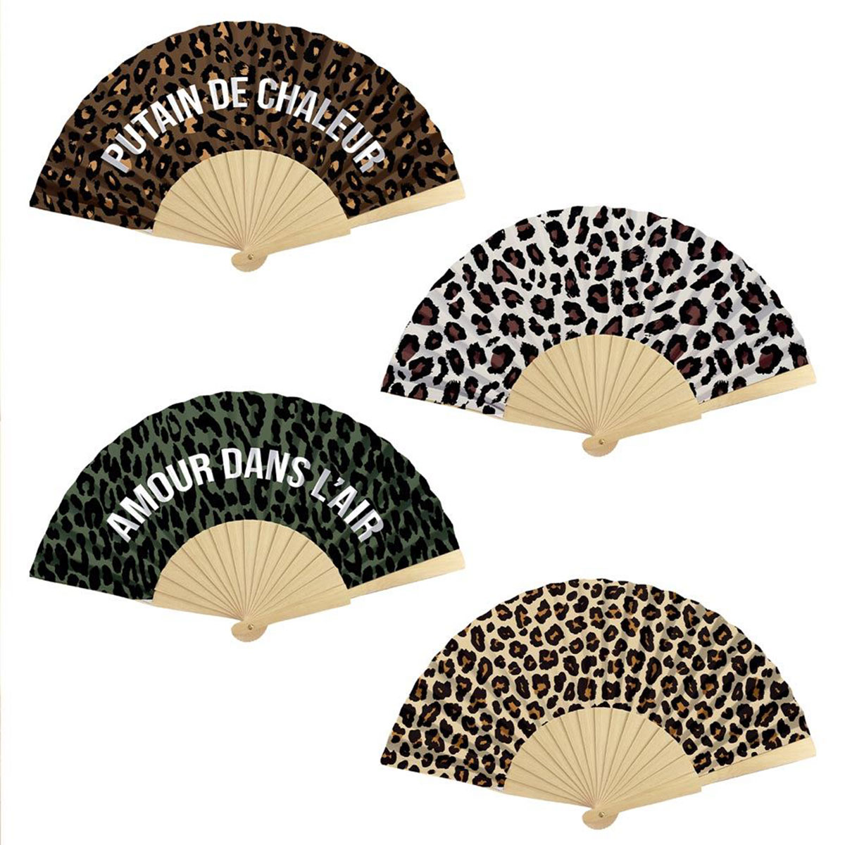 �ventail l�opard fantaisie beige