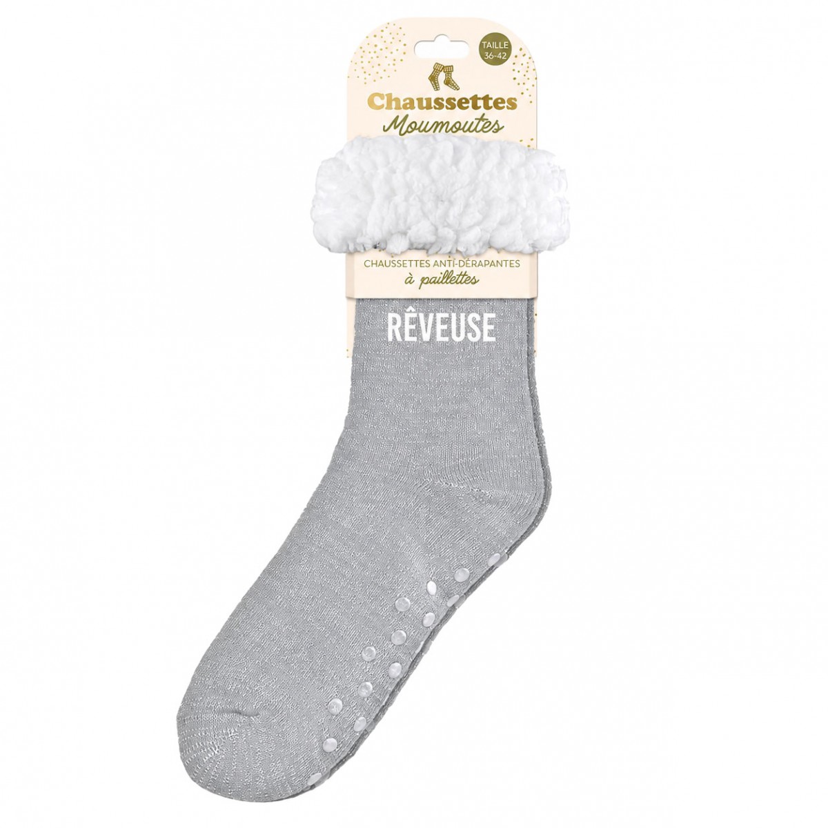 Chaussettes moumoute femme R�veuse paillettes 36-42