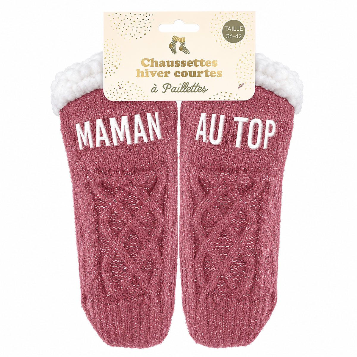 Chaussettes courtes d'int�rieur � paillettes - Maman au top