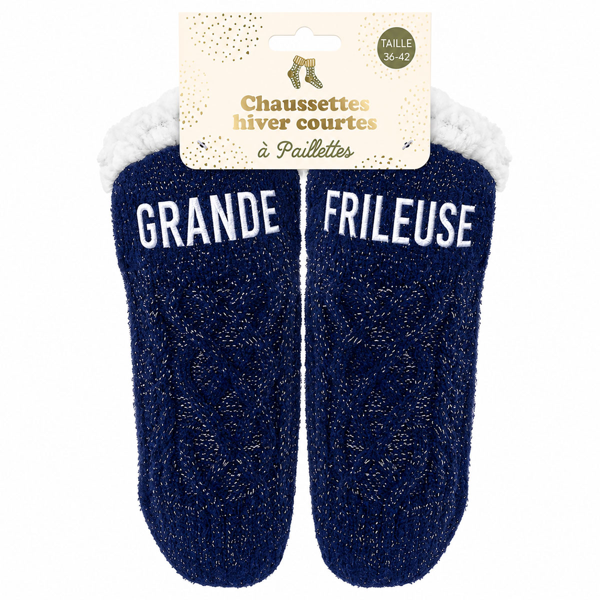 Chaussettes courtes d'int�rieur � paillettes Mamie d'amour