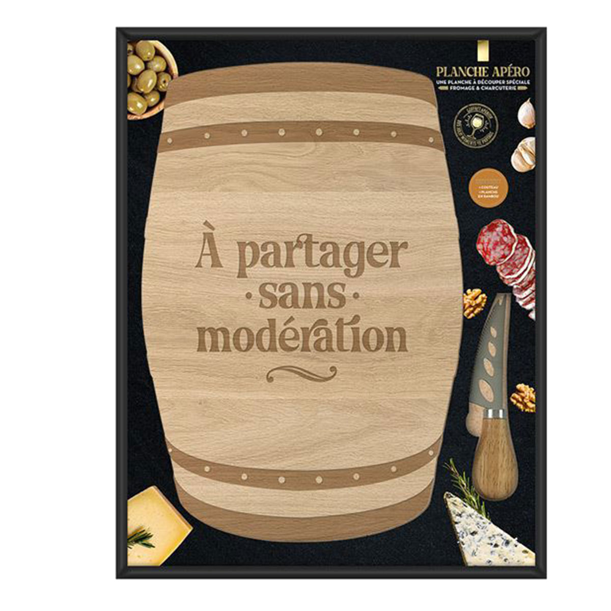 Coffret planche ap�ritif bambou � partager sans mod�ration