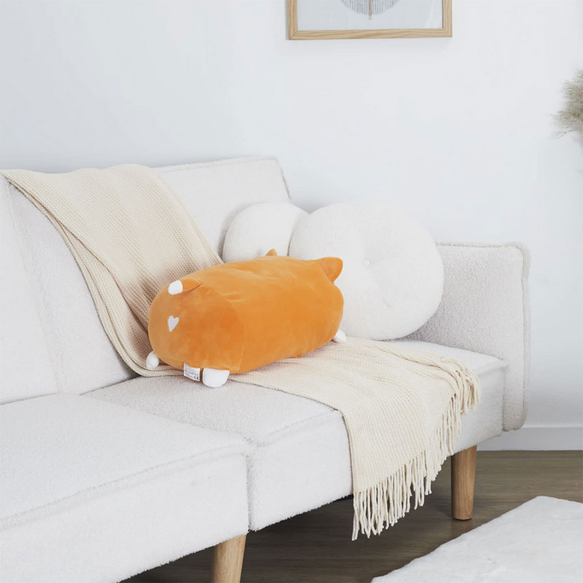 Coussin polochon chat roux