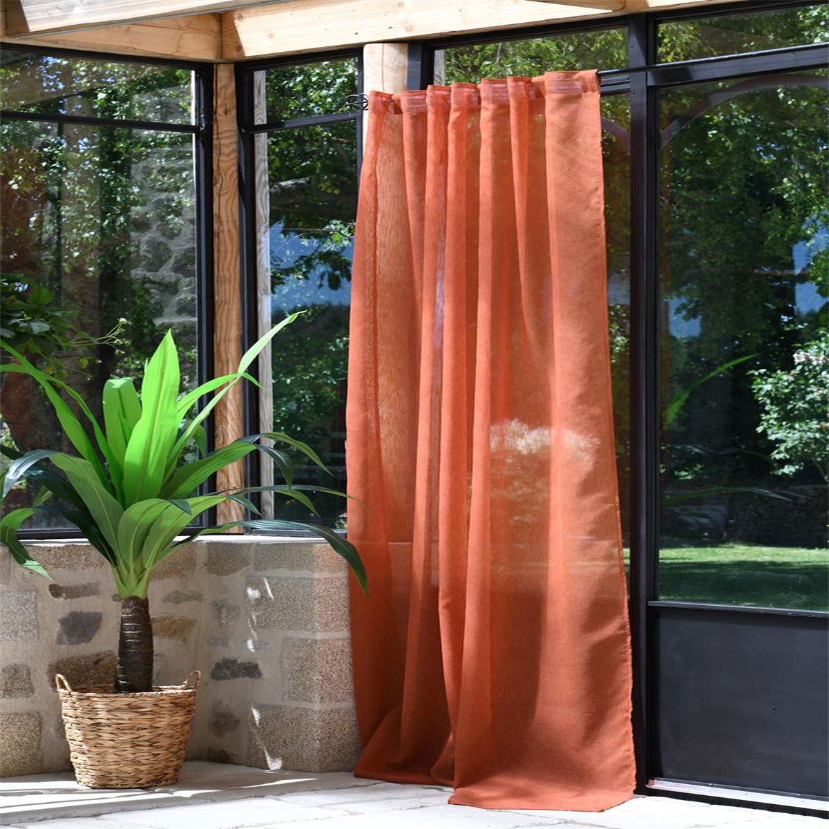 Voilage Derby cognac  140 x 260 cm  Passe-tringle