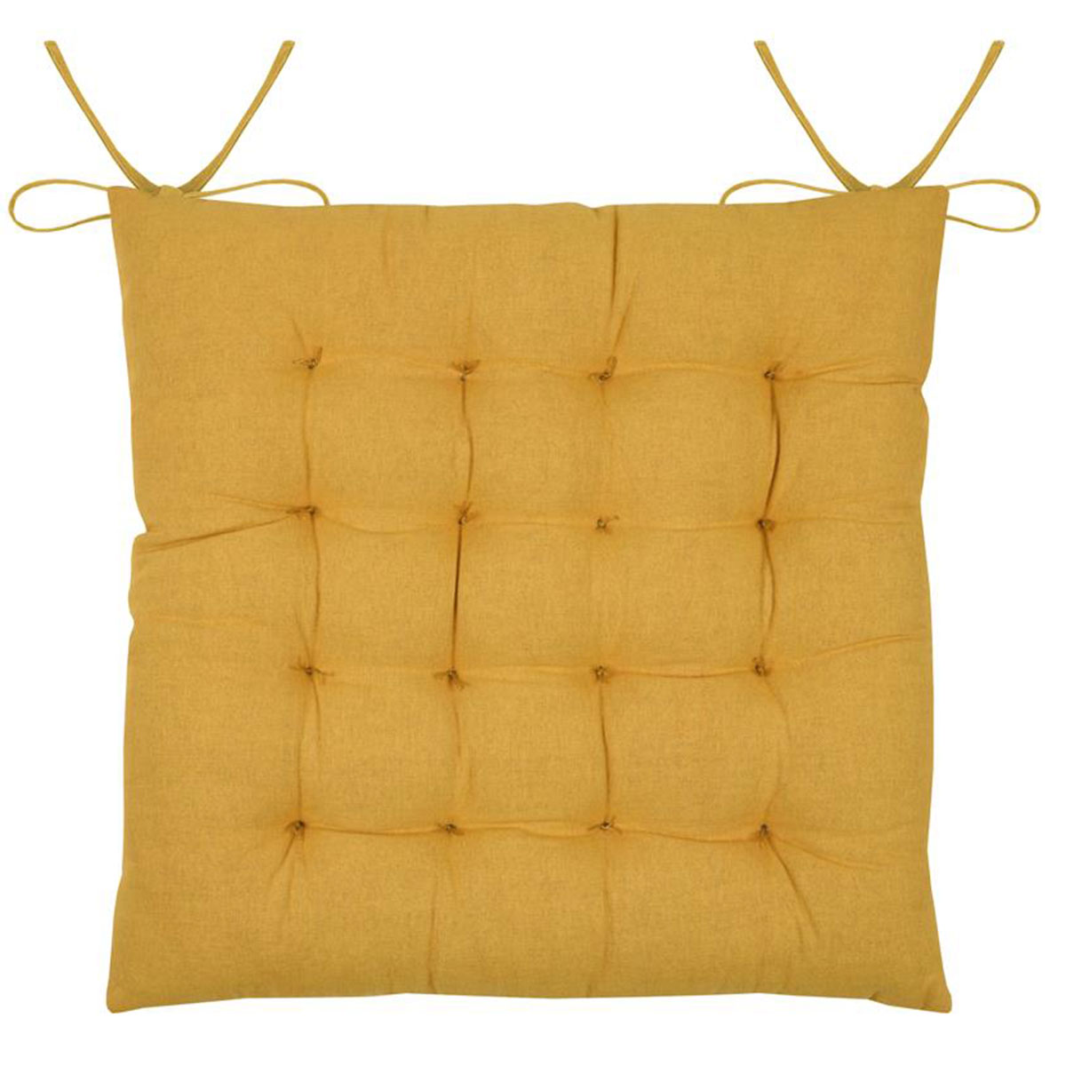 Galette de chaise Curry en coton 38 x 38 cm
