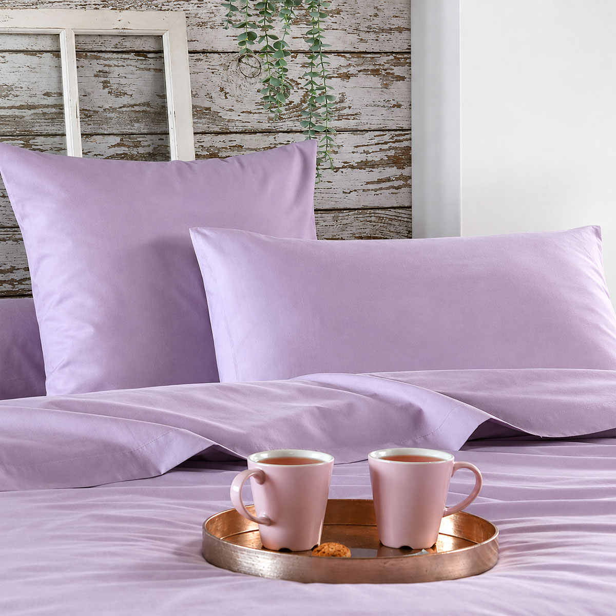 Taie traversin �lys�e parme 45 x 185 cm en coton percale