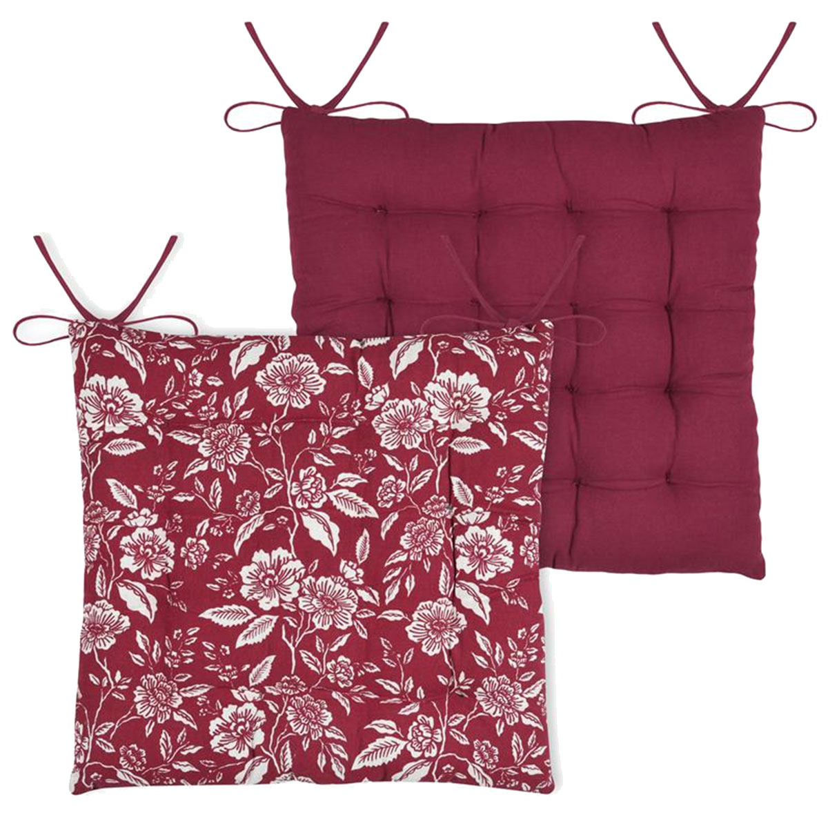 Galette de Chaise Bibury Rouge Floral - 38 x 38 cm